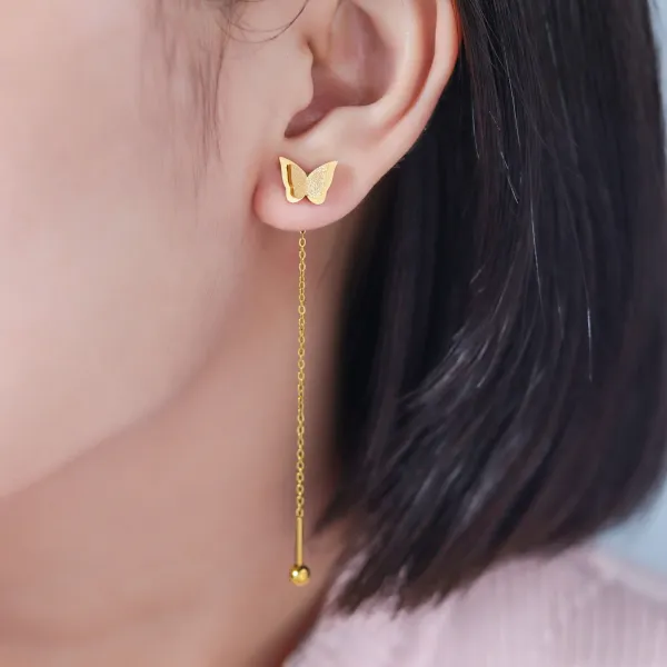 Gold plated Butterfly Tassel Earring